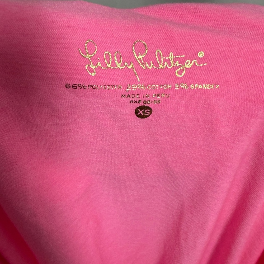 Lilly Pulitzer Alessa Ruffle Pink Tank Top Size XS - Picture 4 of 6